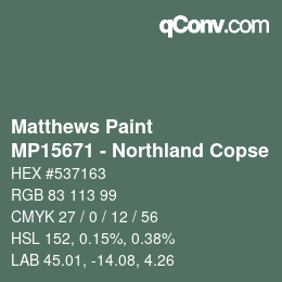 Color code: Matthews Paint - MP15671 - Northland Copse | qconv.com