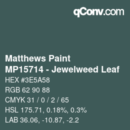カラーコード: Matthews Paint - MP15714 - Jewelweed Leaf | qconv.com