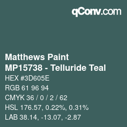 カラーコード: Matthews Paint - MP15738 - Telluride Teal | qconv.com