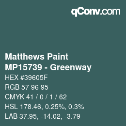 Color code: Matthews Paint - MP15739 - Greenway | qconv.com