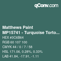 Color code: Matthews Paint - MP15741 - Turquoise Tortoise | qconv.com