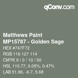 カラーコード: Matthews Paint - MP15787 - Golden Sage | qconv.com
