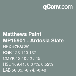 Code couleur: Matthews Paint - MP15901 - Ardosia Slate | qconv.com