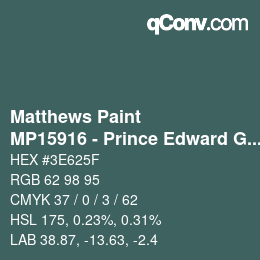 Código de color: Matthews Paint - MP15916 - Prince Edward Green | qconv.com