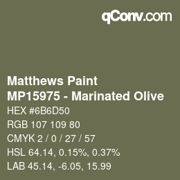 Código de color: Matthews Paint - MP15975 - Marinated Olive | qconv.com