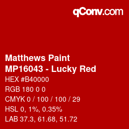 Farbcode: Matthews Paint - MP16043 - Lucky Red | qconv.com