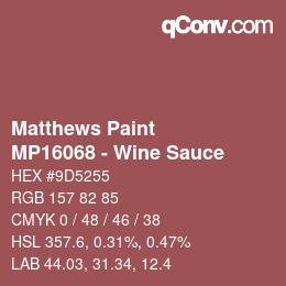 Color code: Matthews Paint - MP16068 - Wine Sauce | qconv.com