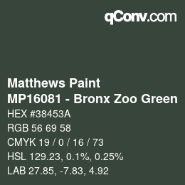 Color code: Matthews Paint - MP16081 - Bronx Zoo Green | qconv.com