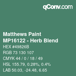 Código de color: Matthews Paint - MP16122 - Herb Blend | qconv.com