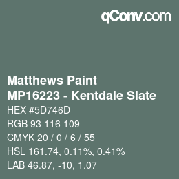 Color code: Matthews Paint - MP16223 - Kentdale Slate | qconv.com