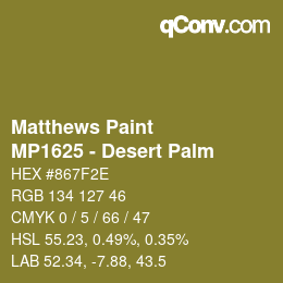 Color code: Matthews Paint - MP1625 - Desert Palm | qconv.com