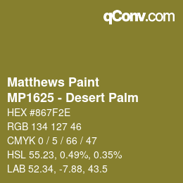 Code couleur: Matthews Paint - MP1625 - Desert Palm | qconv.com