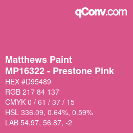 Color code: Matthews Paint - MP16322 - Prestone Pink | qconv.com