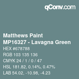 Color code: Matthews Paint - MP16327 - Lavagna Green | qconv.com