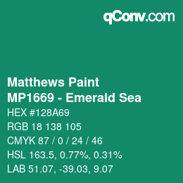 Color code: Matthews Paint - MP1669 - Emerald Sea | qconv.com