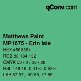 Color code: Matthews Paint - MP1675 - Erin Isle | qconv.com