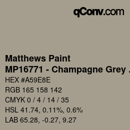 Color code: Matthews Paint - MP16771 - Champagne Grey Metallic | qconv.com