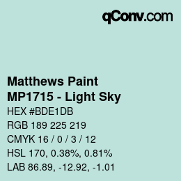 Farbcode: Matthews Paint - MP1715 - Light Sky | qconv.com