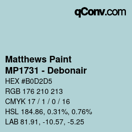 Código de color: Matthews Paint - MP1731 - Debonair | qconv.com
