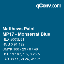 Code couleur: Matthews Paint - MP17 - Monserrat Blue | qconv.com