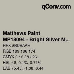 Color code: Matthews Paint - MP18094 - Bright Silver Met | qconv.com