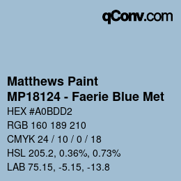 Código de color: Matthews Paint - MP18124 - Faerie Blue Met | qconv.com