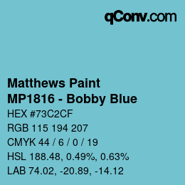 Código de color: Matthews Paint - MP1816 - Bobby Blue | qconv.com