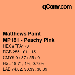 Color code: Matthews Paint - MP181 - Peachy Pink | qconv.com