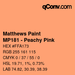 カラーコード: Matthews Paint - MP181 - Peachy Pink | qconv.com