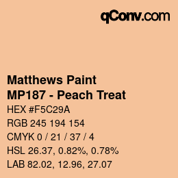 カラーコード: Matthews Paint - MP187 - Peach Treat | qconv.com