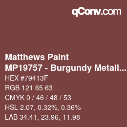 Color code: Matthews Paint - MP19757 - Burgundy Metallic | qconv.com