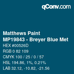 Código de color: Matthews Paint - MP19843 - Breyer Blue Met | qconv.com