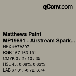 Color code: Matthews Paint - MP19891 - Airstream Sparkle Met | qconv.com