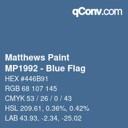 Farbcode: Matthews Paint - MP1992 - Blue Flag | qconv.com