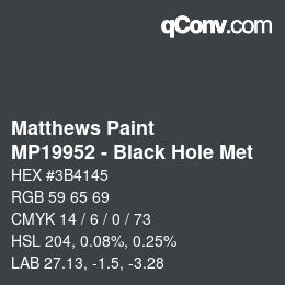 Color code: Matthews Paint - MP19952 - Black Hole Met | qconv.com