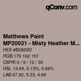 Código de color: Matthews Paint - MP20031 - Misty Heather Met | qconv.com