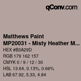 カラーコード: Matthews Paint - MP20031 - Misty Heather Met | qconv.com