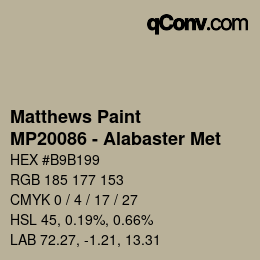 Color code: Matthews Paint - MP20086 - Alabaster Met | qconv.com