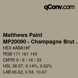 カラーコード: Matthews Paint - MP20090 - Champagne Brut Met | qconv.com