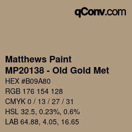 Farbcode: Matthews Paint - MP20138 - Old Gold Met | qconv.com