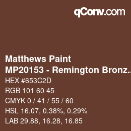 Color code: Matthews Paint - MP20153 - Remington Bronze Met | qconv.com