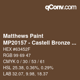 カラーコード: Matthews Paint - MP20157 - Castell Bronze Met | qconv.com
