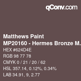 Code couleur: Matthews Paint - MP20160 - Hermes Bronze Met | qconv.com