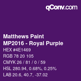 Code couleur: Matthews Paint - MP2016 - Royal Purple | qconv.com
