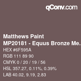 Color code: Matthews Paint - MP20181 - Equus Bronze Met | qconv.com