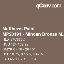 Color code: Matthews Paint - MP20191 - Minoan Bronze Met | qconv.com