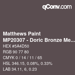 カラーコード: Matthews Paint - MP20307 - Doric Bronze Met | qconv.com