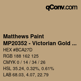 カラーコード: Matthews Paint - MP20352 - Victorian Gold Met | qconv.com