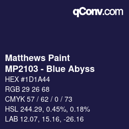 Farbcode: Matthews Paint - MP2103 - Blue Abyss | qconv.com