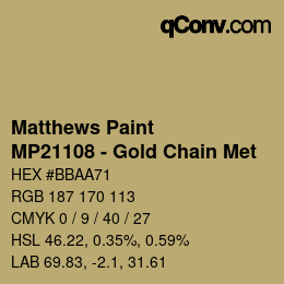 Color code: Matthews Paint - MP21108 - Gold Chain Met | qconv.com